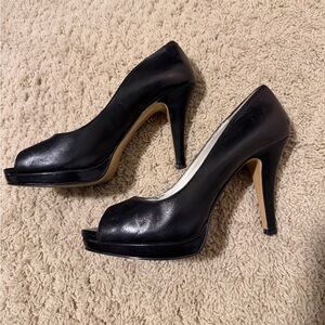 Nine West Black Peep-Toe Heels